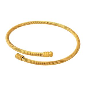 Cable Wire Gold Bangle